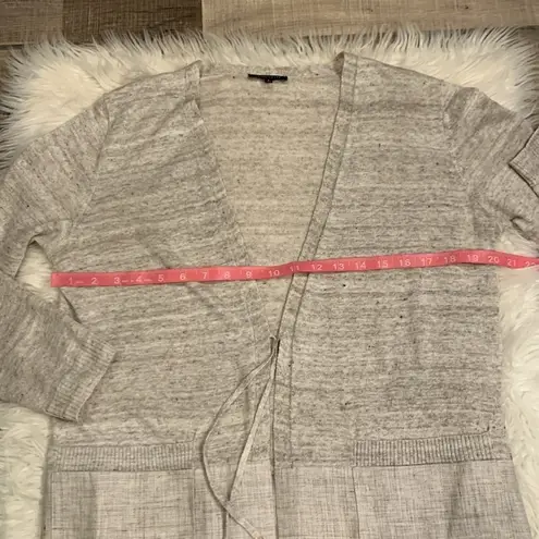 Lafayette 148 NY linen longline topper cardigan duster tie front S