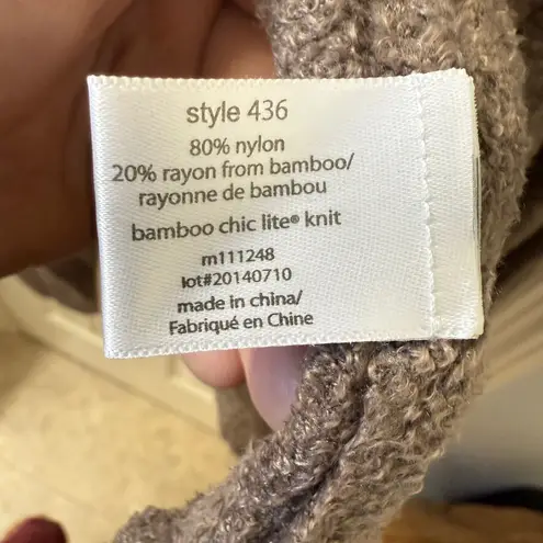 Barefoot Dreams Bamboo Chic Lite Cardigan Sweater Waterfall Drape Taupe S M