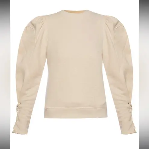 Ulla Johnson ROUND NECK rope tie sleeves SWEATSHIRT cream large