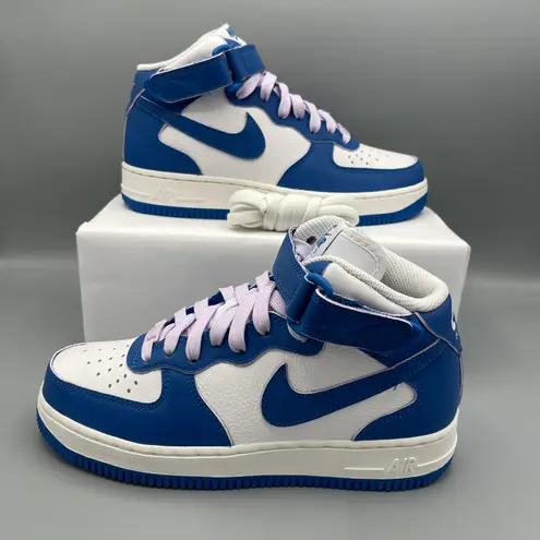 Nike WOMEN AIR FORCE 1 '07 MIDWHITE/MILITARY BLUE-SAIL-DOLL Size 8