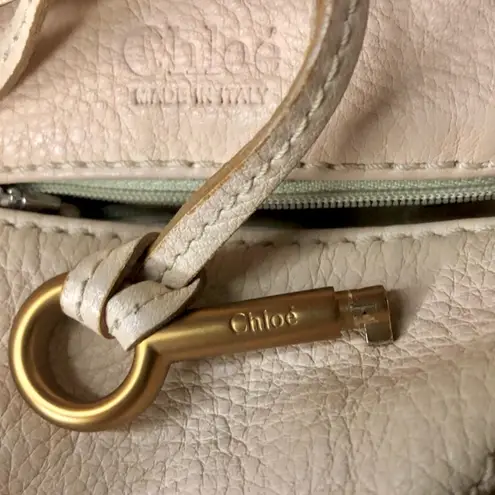 Chloé CHLOE PADDINGTON Blush Ivory Leather Paddington Handbag with Lock and Key
