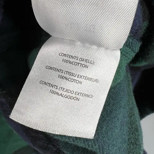 ONIA Womens Shirt Green Button Up Plaid Long Sleeve Flannel Soft Collared XL