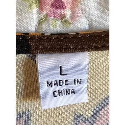 Bob Mackie Top Womens Size L Yellow Brown Pullover Tunic Wearable Art Boho Hippi