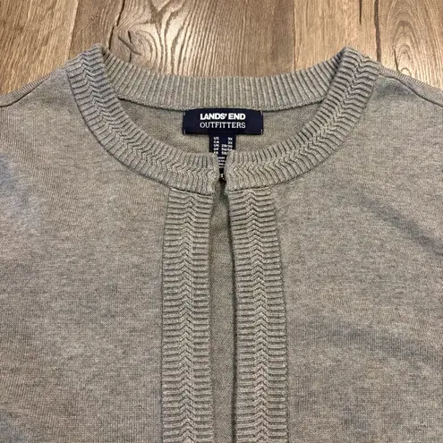 LANDS' END Outfitters Cardigan Women's 3X Open Front Sweater Gray Cotton Modal