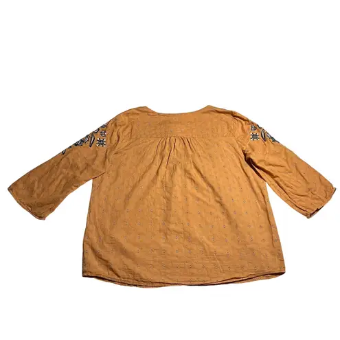 Dress Barn  Embroidered Peasant Top Size Medium Western Boho Cottagecore Prairie