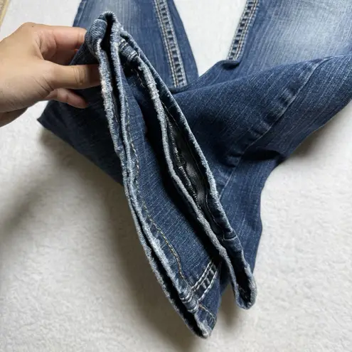 Silver Jeans Womens Eden Flare 30" Medium Wash Low Rise Y2K Western Thick Stitch