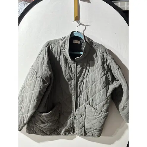 MELLODAY Gray Cotton Jacket With Pockets & Snap Closure For Women 1X