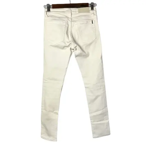 IRO White Distressed Knee Fitte Mid Rise Skinny Jeans 24 $205