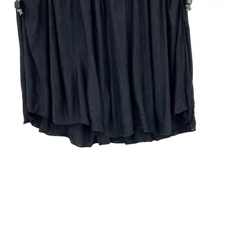 Stella McCartney Navy Blue Jersey Rope Embroidered Pleated Skirt Size 40 US 4-6