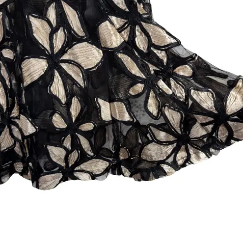 Textured Floral Mesh Jacket Black & Gold Damee Inc Evening Cocktail OX Large