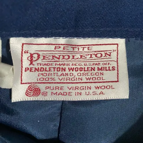 Pendleton Blue Midi A-Line Wool Skirt for Work