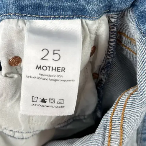 MOTHER Looker Ankle Fray Skinny Jeans in Love Gun Blue Size 25