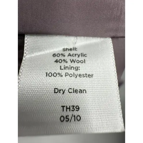 Talbots Woman 12W Purple Textured Knit Blazer Jacket Button Front Career