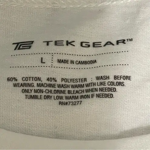 Tek Gear  White Athletic Shirt Size Large NWT