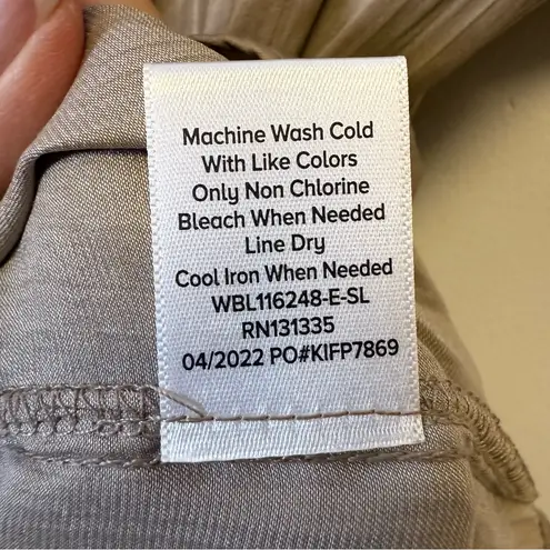 Evereve New! ‘Lydia’ Flutter Silky Satin Blouse In Taupe Women’s Size Medium