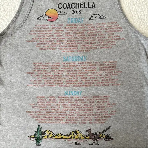 Coachella 2018 Gray Graphic Tank Top Artist Lineup Size Small