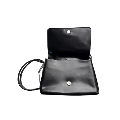 Solano Paris Black Leather Shoulder Bag With Unique Adjustable Strap