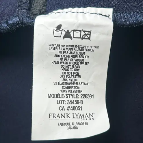 Frank Lyman Navy Blazer Womens 8 Double Breasted Gold Button Military Jacket Blue