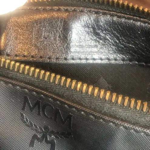 MCM VINTAGE Black Visetos Boston Top Handle Hand Bag MADE IN GERMANY