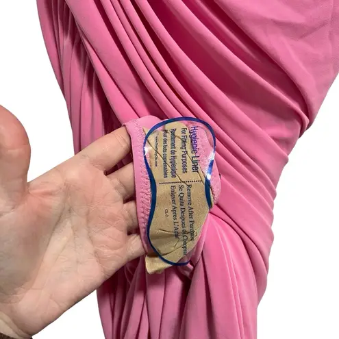 Norma Kamali NEW NWT Diana One Shoulder Dress To Knee In Candy Pink