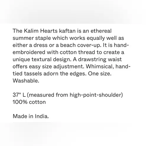 MATTA NY Kalim Hearts Kaftan White