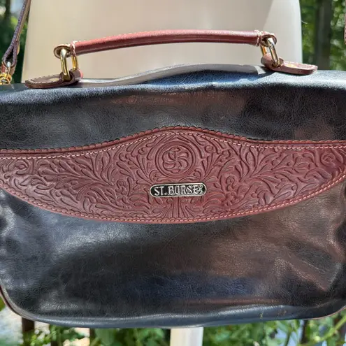 Vintage st. Borse Purse Pocketbook Black Brown Leather? Western