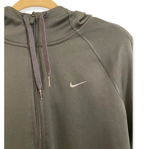 Nike Dark Green Full Zip Long Sleeve Hoodie Sweatshirt Size Medium