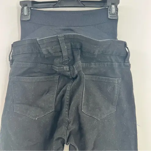 Blanqi Denim Maternity Postpartum Belly Support Skinny Jeans black Wash Size 8