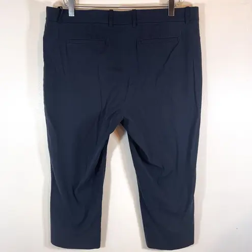 Lafayette 148  Navy Blue Straight Leg Cropped Dress pants size 12