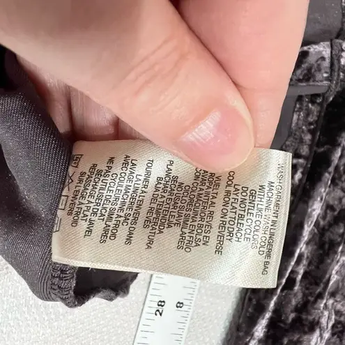 Simply Noelle Dark Lavender Crushed Velvet Floral Embroidered on Back Button Up