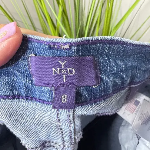 NYDJ 'Kendall' Rolled Ankle Stretch Jeans Size 8 High Rise Lift-Tuck Technology