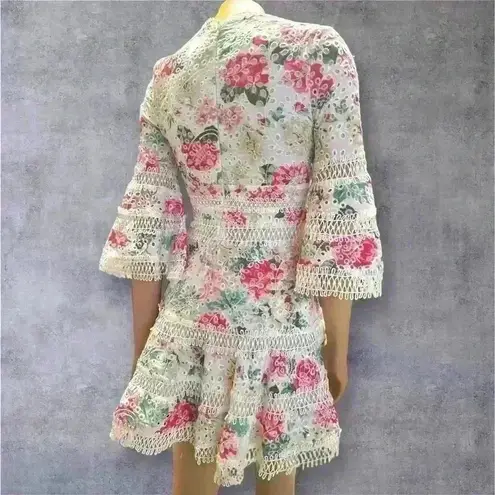 AQUA  Women's Floral Lace Deep V-Neck Dress size XS - Image 4