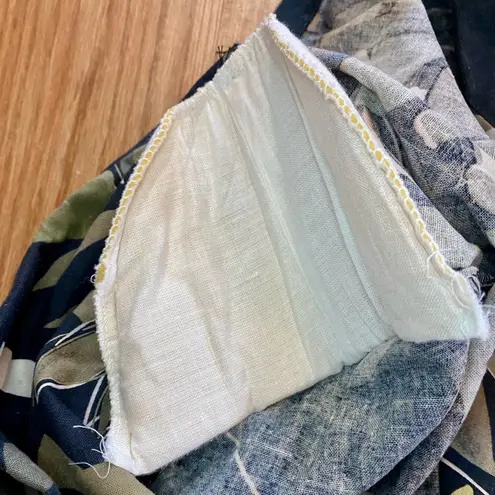 Rafaella Vintage Oversized Black Green Floral Ramie Blazer Womens 8