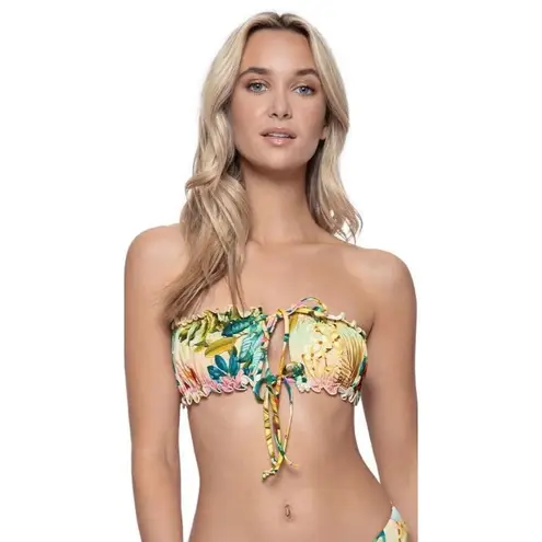 PilyQ New. /PQ oasis ruched reversible bikini. L-top/M-bottom. Retails $156