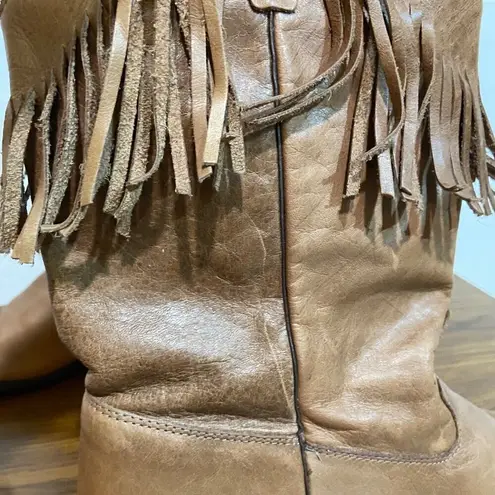 Durango  Vintage Women's Leather Cowgirl Boots 7  Brown Fringe  Western  Concert