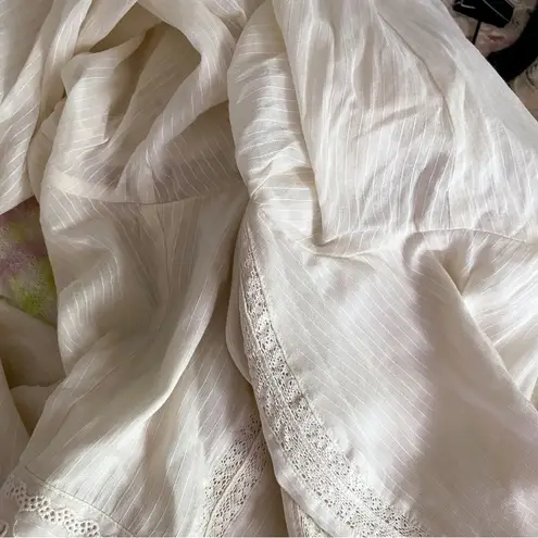 Reformation  Dress Elisabetta Lace Long-Sleeve Cotton Mini Peasant Cream 10 EUC