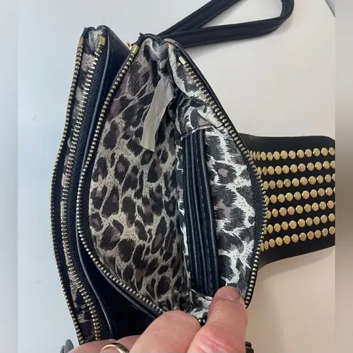 Olivia Miller Olivia Miller Black Soft Wallet Wristlet 3 Studded Colors