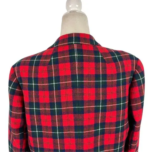 Pendleton Vintage 60'S 100% Virgin Wool Red Plaid Single Breasted Blazer Small