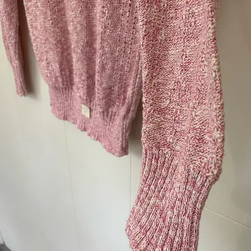 Glamour Knit Vintage Pink Sweater Lace Collar ~ Made In USA ~ Retro Barbiecore Size M