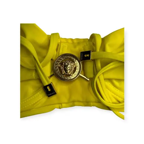 Versace Gianni Beachwear ♔ Gold Medusa Heads Bandeau Bikini Top ♔ Yellow ♔ 2