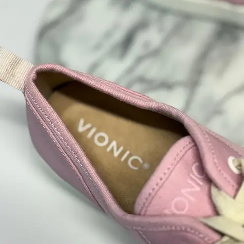 Vionic Shoes Woman's 7 Pink Canvas Lace Up Sunny Pisces Arch Support Comfort