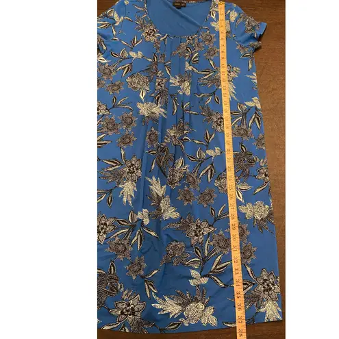 J. Jill Wearever Collection Blue Floral Midi Dress Women’s Small Short Sleeve