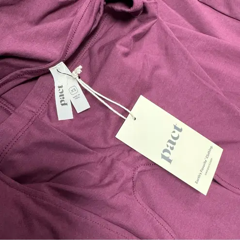 NEW Pact Organic Cotton Women's Fit & Flare Halter Midi Dress Purple XS NWT