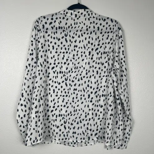 Ecowish Women's Animal Print Button Up Blouse Sz L