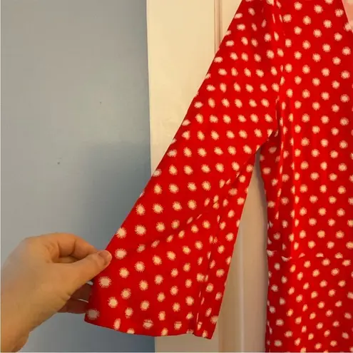 BODEN Scarlett Jersey Tunic Dress Red Pop Star 3/4 Sleeve US Size 12