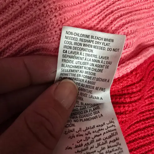 INC International Concepts Heart Color Block Pearl Detail Sweater Red