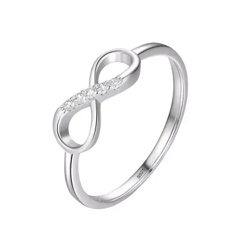 Sterling Silver SIZE 6 925 Infinity Love Cubic Zirconia Ring