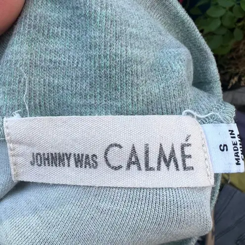 Johnny Was Calme Puff Sleeve Cozy Sweatshirt Sage Green Size Small