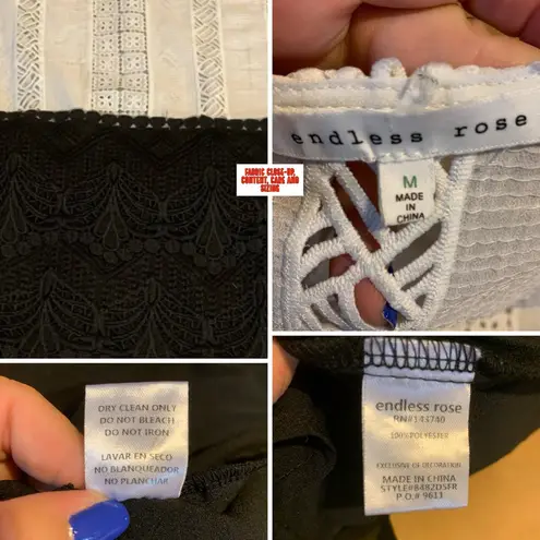 Endless Rose BLACK & WHITE COLOR CONTRAST BLOCK LACE DRESS (M)