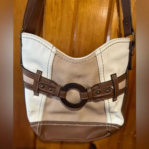 B.o.c Hobo Bag Shoulder Bag Buckle Accent Tan Cream Purse Brown